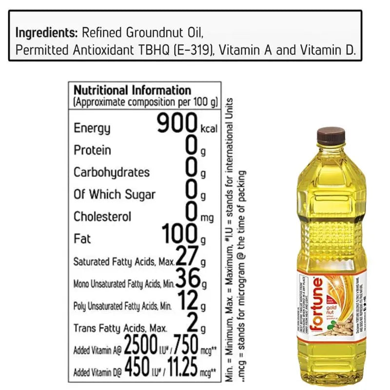 Fortune Peanut/ Groundnut Oil 1L-Global Food Hub