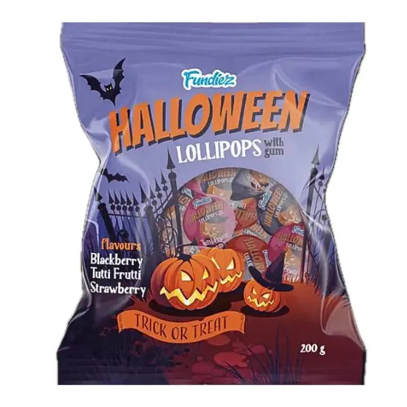 Fundiez Halloween Lollipops with Gum - 200g / 10 Pieces-Global Food Hub