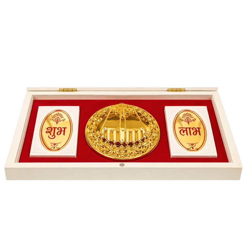Ganesh Lakshmi Charan Paduka Gift Set - D02-Global Food Hub