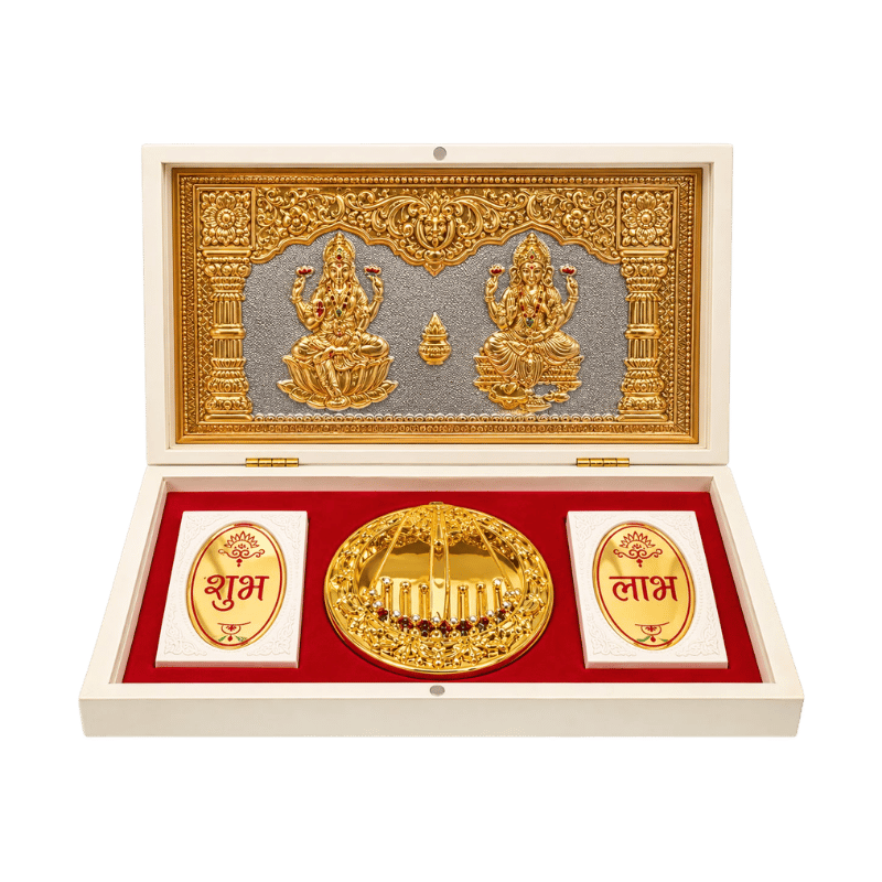 Ganesh Lakshmi Charan Paduka Gift Set - D02-Global Food Hub
