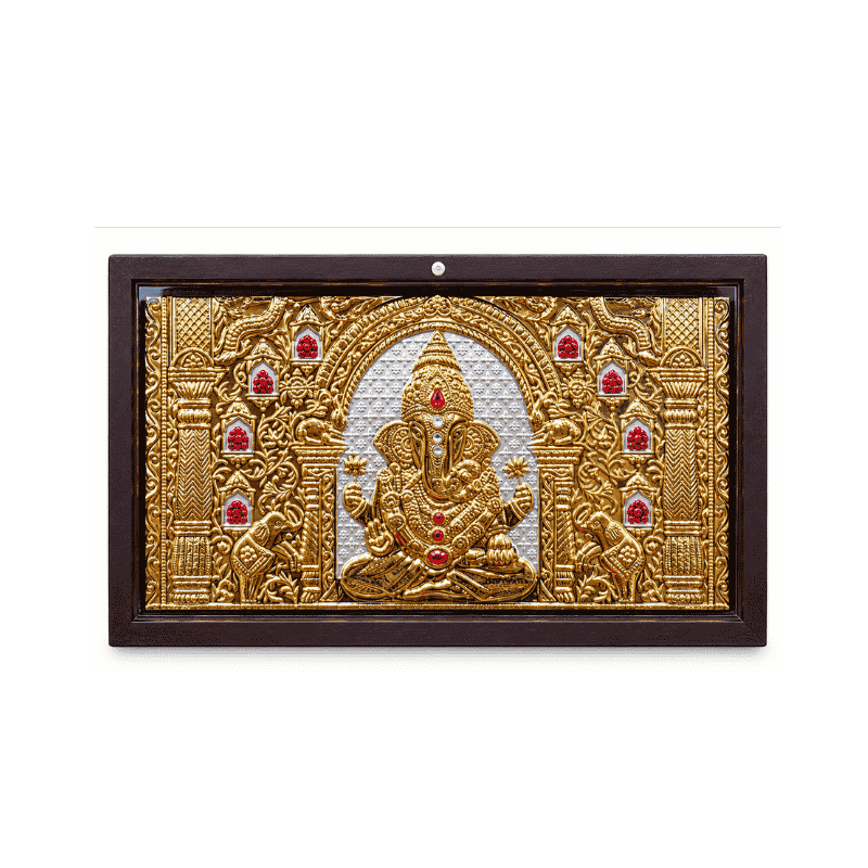 Ganesh Photo Frame With Charan Paduka Gift Set-Global Food Hub