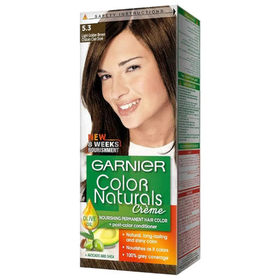 Garnier Color Naturals Permanent Creme Hair Color - 5.3 Light Golden Brown-Global Food Hub