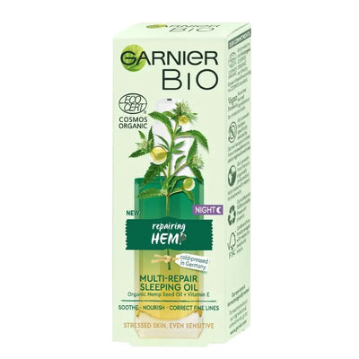 Garnier Organic Hemp Multi-Restore Facial Sleeping Oil - 30ml-Global Food Hub
