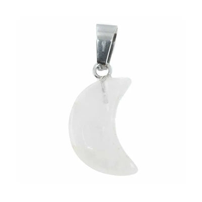 Gemstone Pendant Rock Crystal Moon-Global Food Hub
