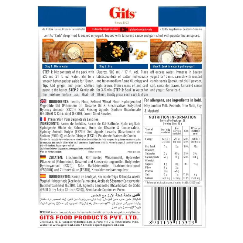 Gits Dahi Vada Mix - 500g-Global Food Hub