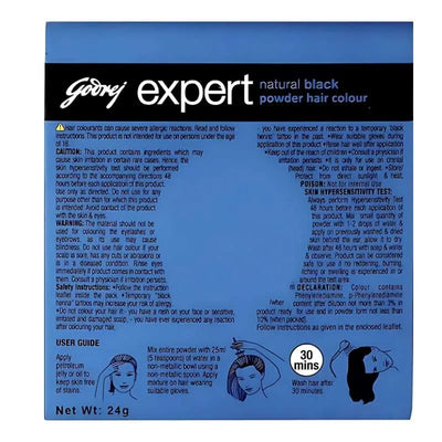 Godrej Natural Black Expert Powder Hair Color - 12 Pieces (36 gr total)-Global Food Hub