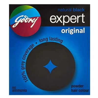 Godrej Natural Black Expert Powder Hair Color - 12 Pieces-Global Food Hub