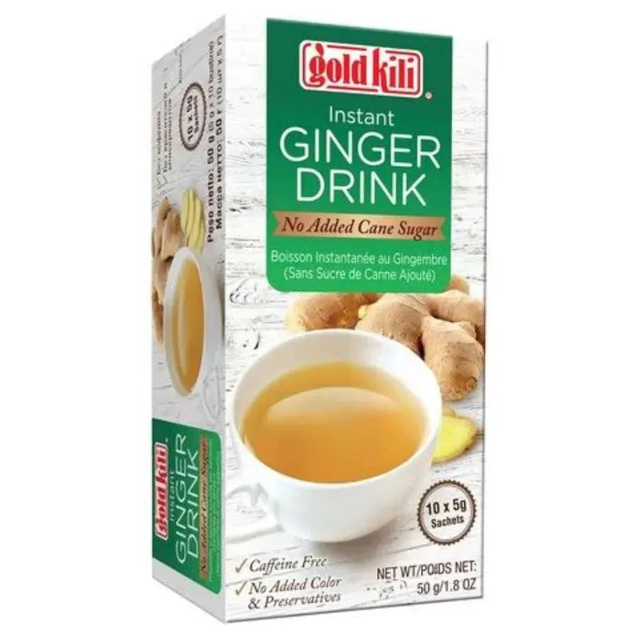 Gold Kili Instant Ginger Drink - No added Cane Sugar - 50g ( 10x5g)-Global Food Hub