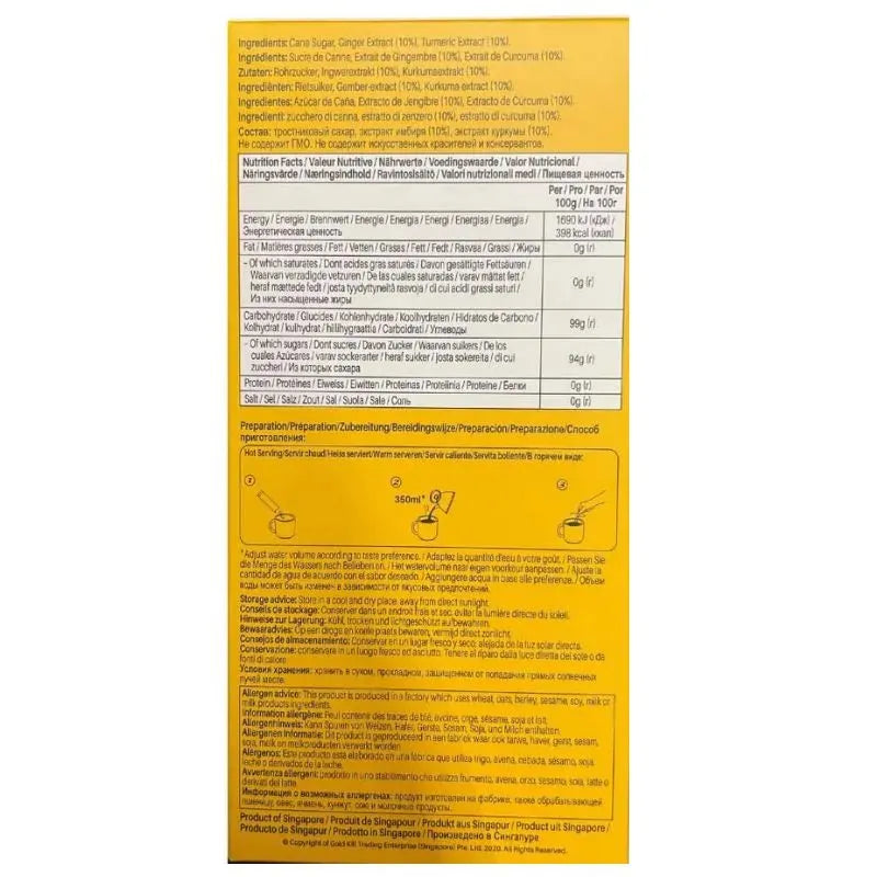 Gold Kili Instant Ginger Turmeric Drink - 160g (10x16g)-Global Food Hub