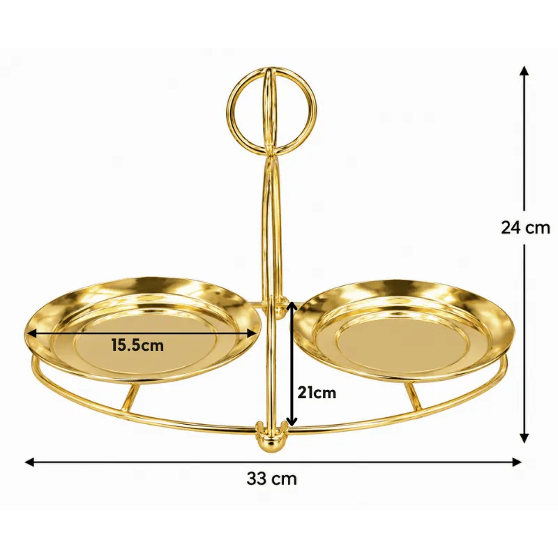 Golden Double Display Stand-Global Food Hub