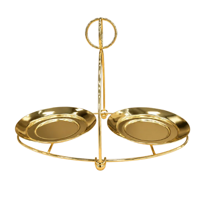 Golden Double Jar Display Stand-Global Food Hub