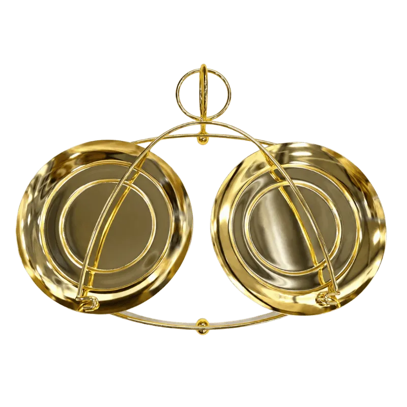 Golden Double Jar Display Stand-Global Food Hub