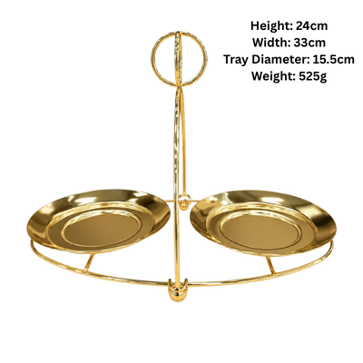 Golden Double Jar Display Stand-Global Food Hub