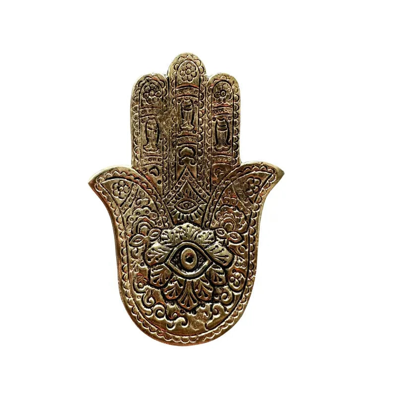 Golden Hand Shaped Metal Incense Stick Holder-Global Food Hub