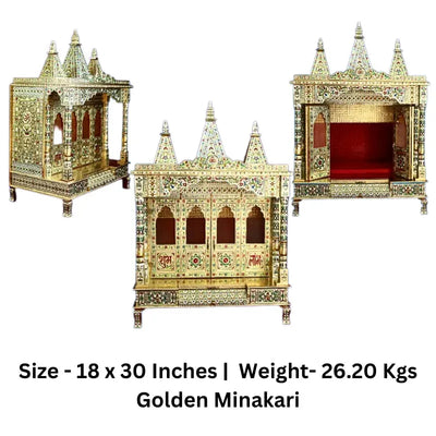 Golden Minakari Temple 18 x 30 inches-Global Food Hub