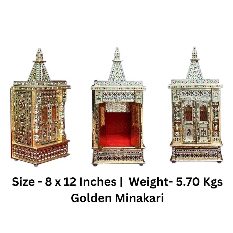 Golden Minakari Temple 8 x 12 inches-Global Food Hub