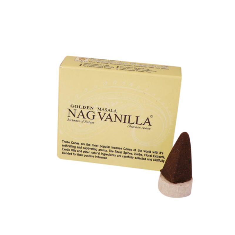 Golden Nag Vanilla Incense Cones - 10 Cones-Global Food Hub