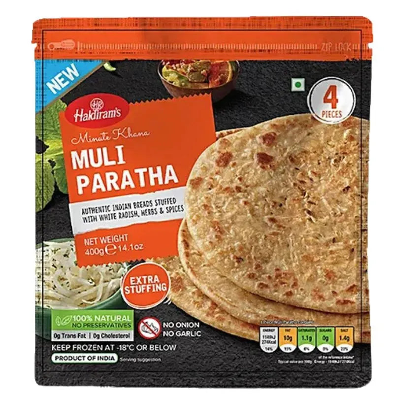 Haldiram Frozen Muli Paratha-400 grams-Global Food Hub