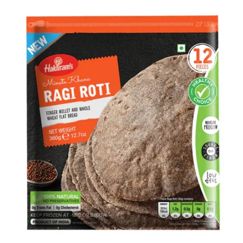 Haldiram Frozen Ragi Roti-360 grams-Global Food Hub