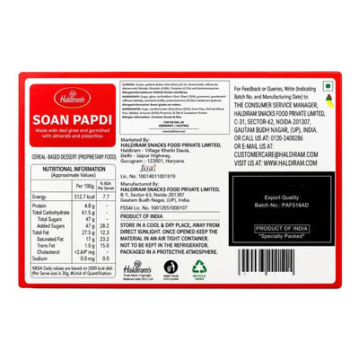 Haldiram - Soan Papdi Premium with Desi Ghee - 250g-Global Food Hub