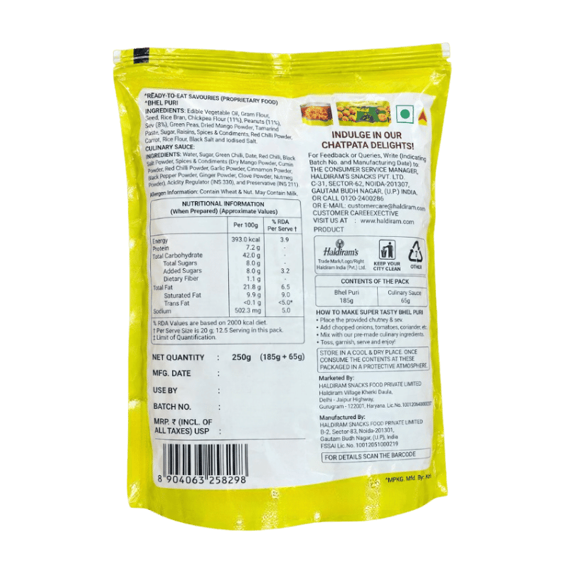 Haldiram's - Bhelpuri with Culinary Sauce 250g-Global Food Hub