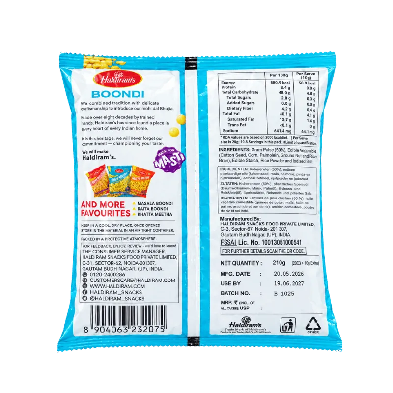 Haldiram's - Boondi Masala (Spicy Croutons)- 210g-Global Food Hub