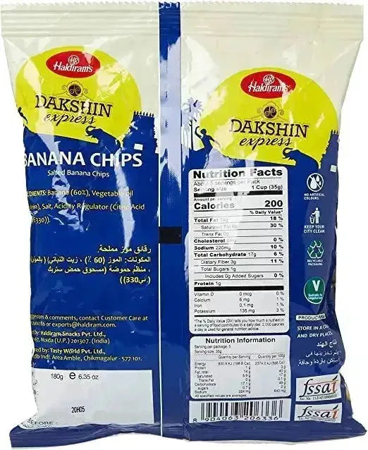 Haldiram's Dakshin Express Banana Chips - 180g-Global Food Hub