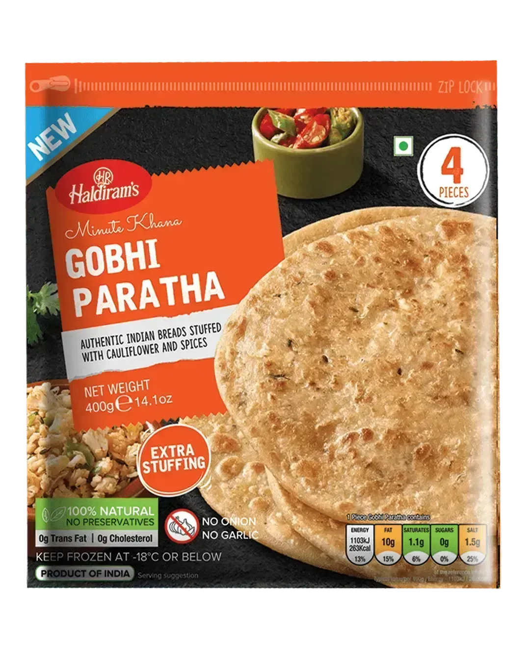 Haldiram's - Frozen Gobhi Paratha 400g-Global Food Hub