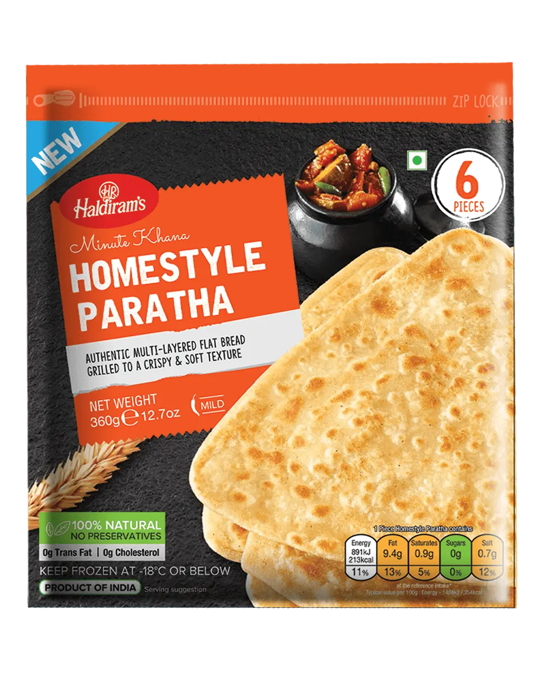 Haldiram's Frozen Home Style Paratha-360 grams-Global Food Hub