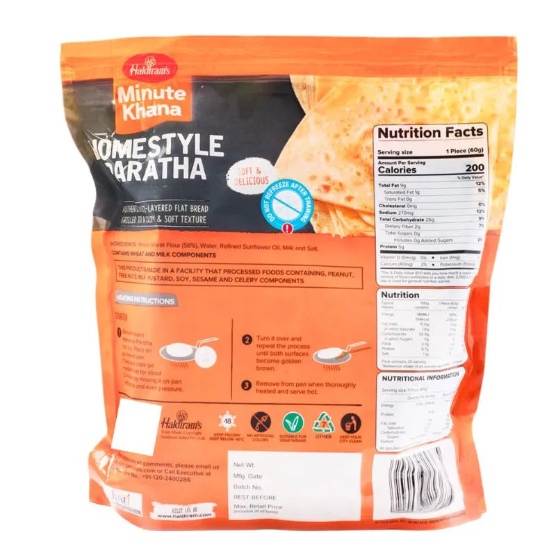 Haldiram's - Frozen Home StyleParatha 360g-Global Food Hub