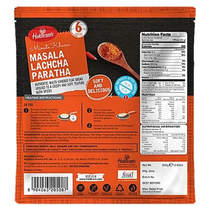Haldiram's - Frozen Masala Lachcha Paratha 360g-Global Food Hub