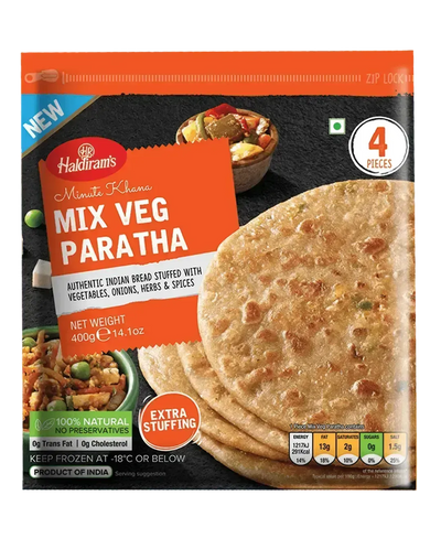 Haldiram's - Frozen Mix Veg Paratha (Vegan) 400g-Global Food Hub
