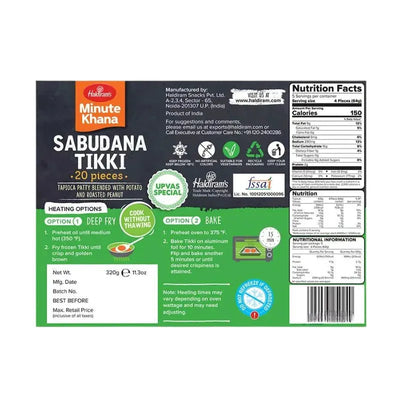 Haldiram's - Frozen Sabudana Tikki 320g-Global Food Hub