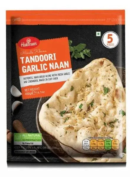 Haldirams Frozen Tandoori Garlic Naan 400 gram-400 grams-Global Food Hub