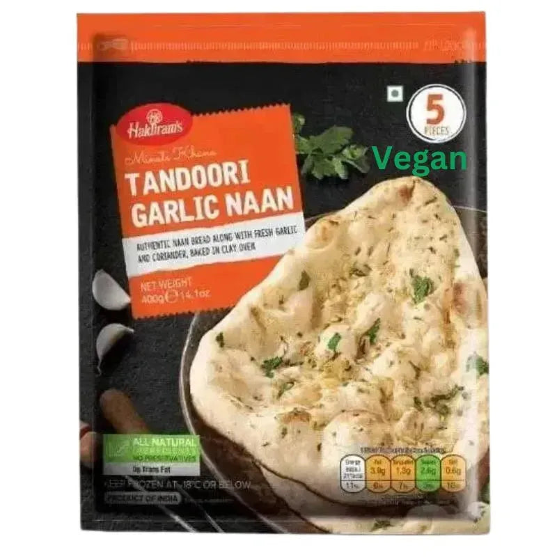 Haldiram's - Frozen Tandoori Garlic Naan Vegan 400g-Global Food Hub