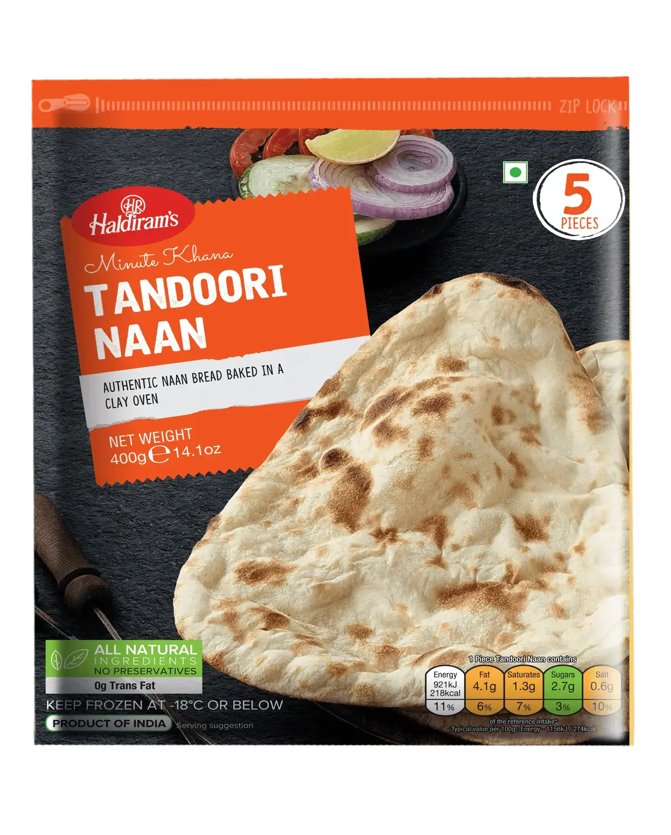 Haldiram's Frozen Tandoori Naan-400 grams-Global Food Hub