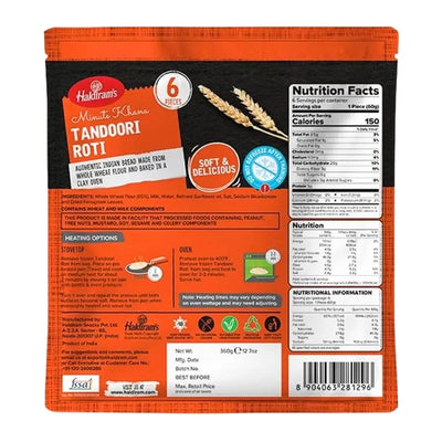 Haldiram's - Frozen Tandoori Roti 360g-Global Food Hub