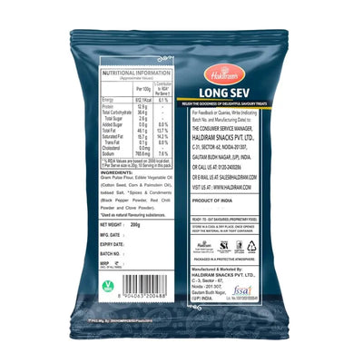 Haldiram's - Long Sev (Spicy Chickpea Flour Snack) 200g-Global Food Hub