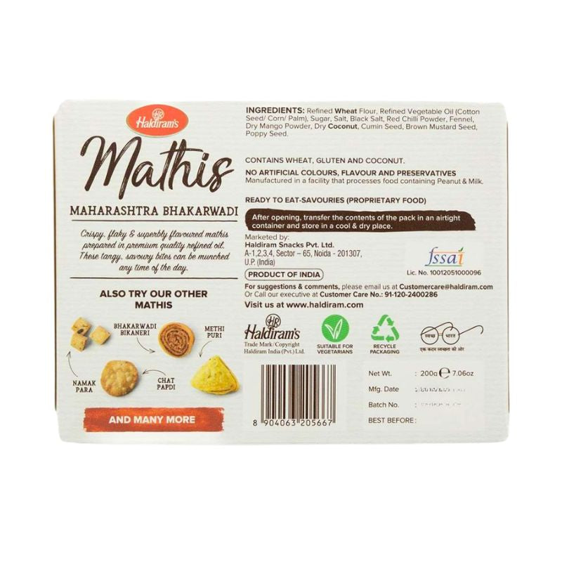 Haldiram's - Mathis Maharashtra Bhakarwadi 200g-Global Food Hub
