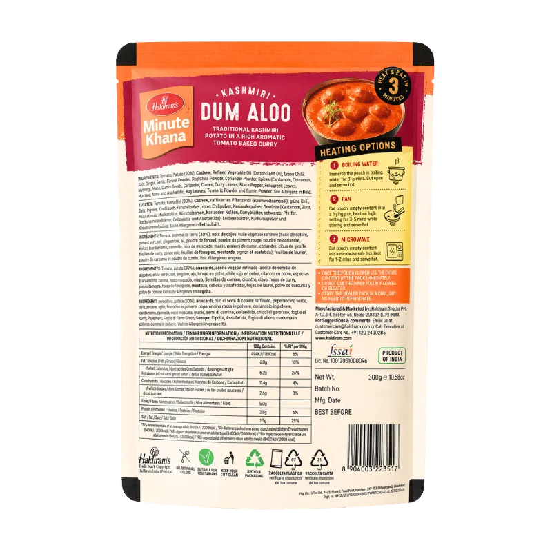 Haldiram's - RTE Dum Aloo Vegan 300g-Global Food Hub