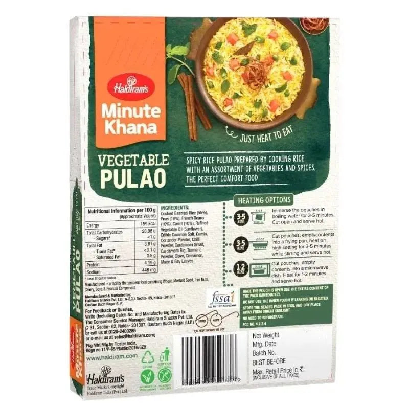 Haldiram's - RTE Vegetable Pulao 200g-Global Food Hub