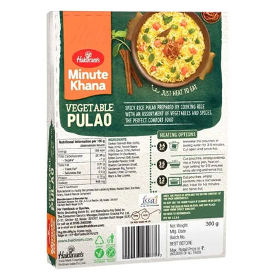 Haldiram's - RTE Vegetable Pulao 300g-Global Food Hub