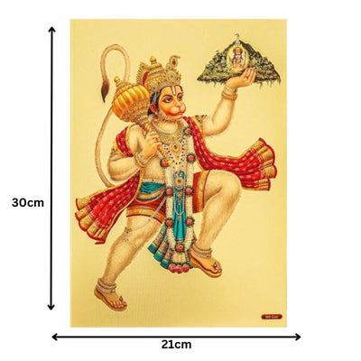 Hanuman Gold Foil Poster - 21cm x 30cm-Global Food Hub