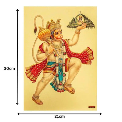 Hanuman Gold Foil Poster - 21cm x 30cm-Global Food Hub