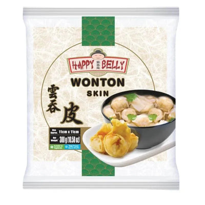 Happy Belly Frozen Wonton Sheets 11 cm - 300g-Global Food Hub