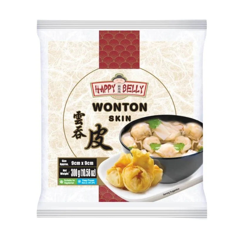 Happy Belly Frozen Wonton Sheets 9 cm-300 Grams-Global Food Hub