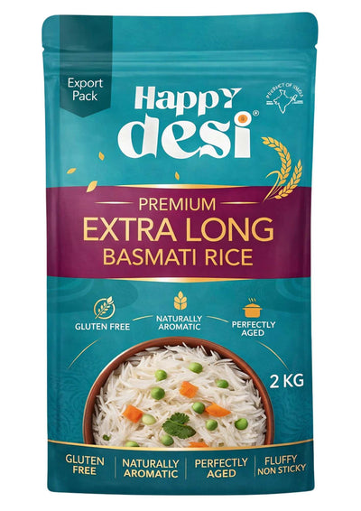 Happy Desi - Extra Long Basmati Rice - 2kgs-Global Food Hub