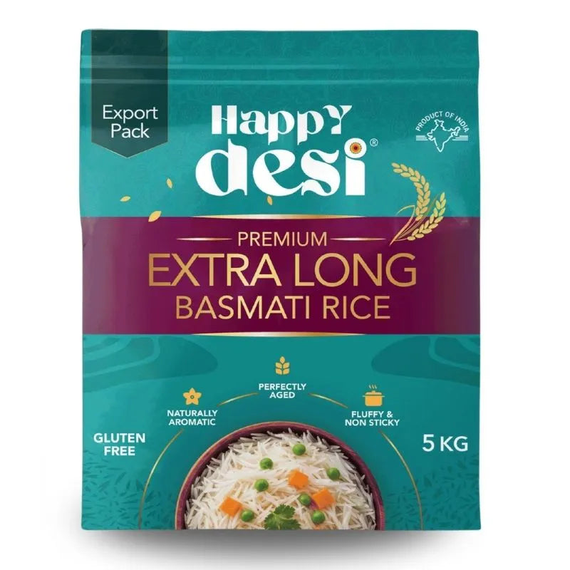 Happy Desi - Extra Long Basmati Rice - 5kgs-Global Food Hub