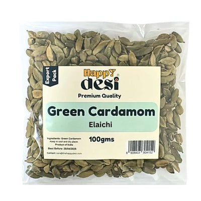 Happy Desi Green Cardamom - 100g-Global Food Hub