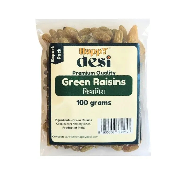 Happy Desi Green Raisins - 100g-Global Food Hub